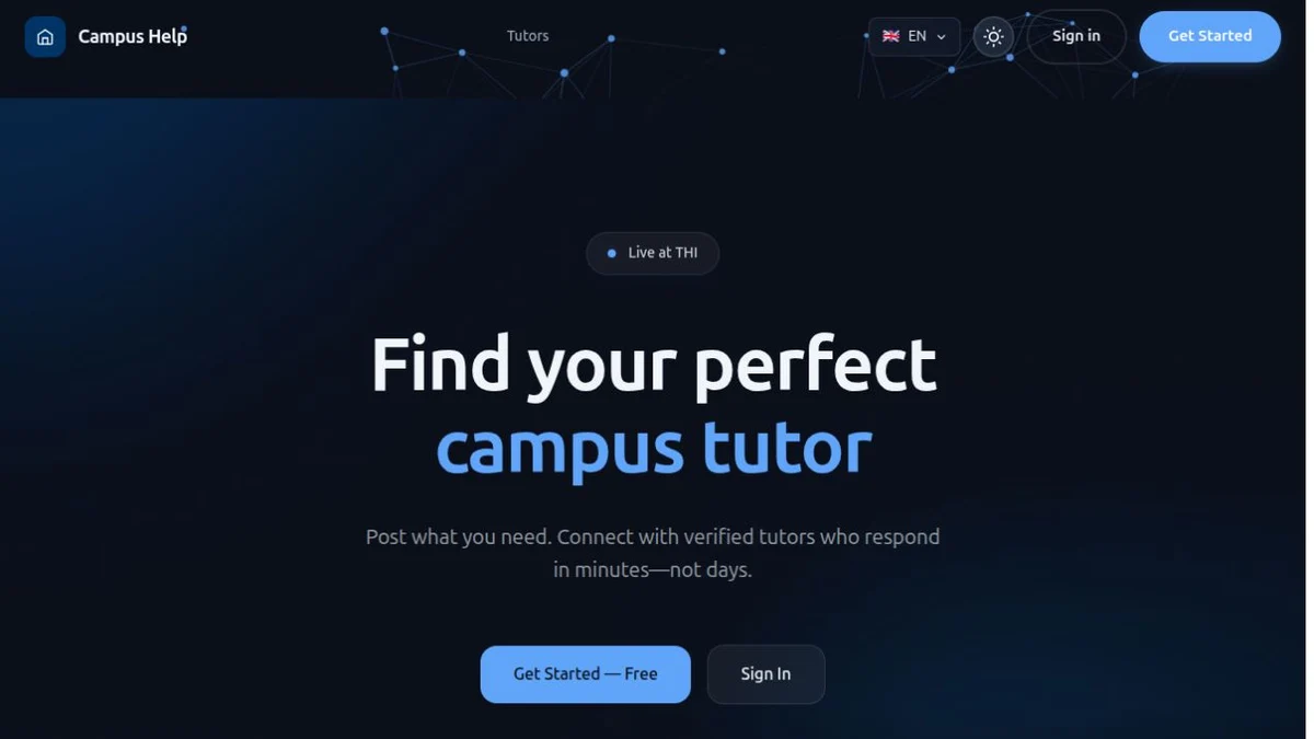Campus Help tutor-discovery homepage