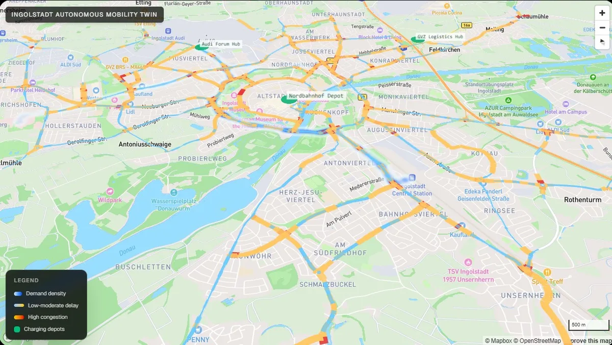 Autonomous Mobility Orchestrator digital twin map interface